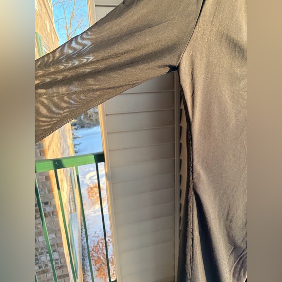 🆕 BOSS by Hugo Boss Black Sheer Mesh Ruched Long Midi Dress Size XL Casual - Picture 7 of 16